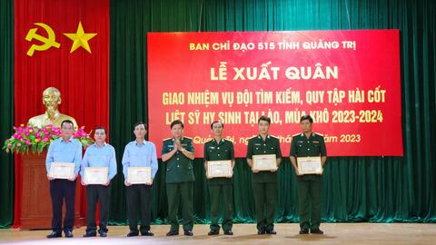 Đội 584, Phòng Chính trị, Bộ Chỉ huy Quân sự tỉnh Quảng Trị xuất quân làm nhiệm vụ quy tập hài cốt liệt sĩ tại Lào mùa khô 2023 - 2024