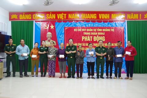 Trung đoàn BB842, Bộ CHQS tỉnh Quảng Trị tổ chức hành quân dã ngoại làm công tác dân vận tại xã Triệu Lăng, Triệu Phong