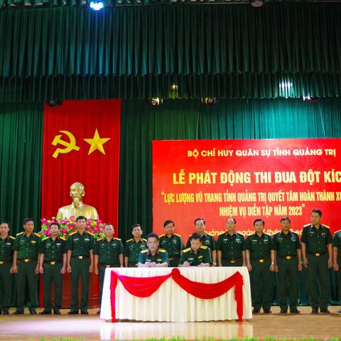 Bộ CHQS tỉnh Quảng Trị quyết tâm hoàn thành xuất sắc nhiệm vụ diễn tập KVPT, PTDS tỉnh năm 2023