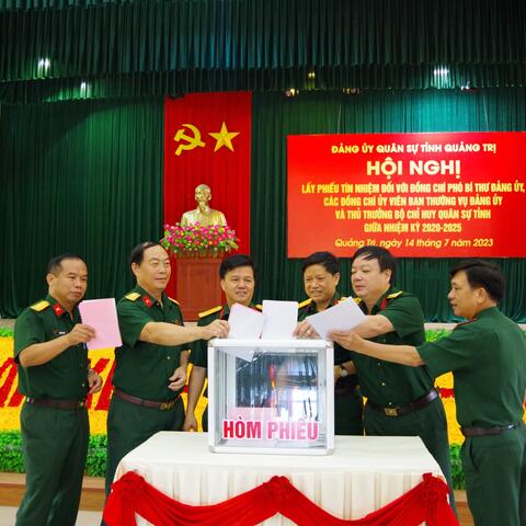Đảng uỷ Quân sự tỉnh Quảng Trị lấy phiếu tín nhiệm giữa nhiệm kỳ 2020-2025